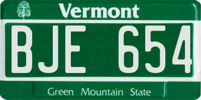 VT license plate BJE654
