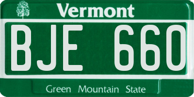 VT license plate BJE660