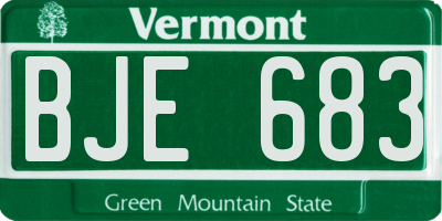 VT license plate BJE683