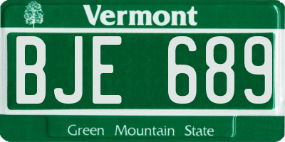 VT license plate BJE689