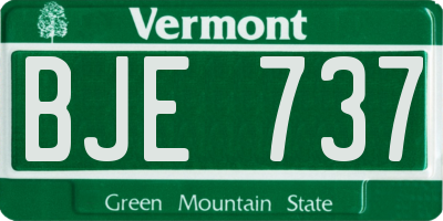 VT license plate BJE737