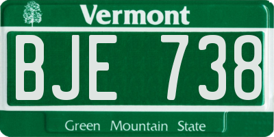 VT license plate BJE738