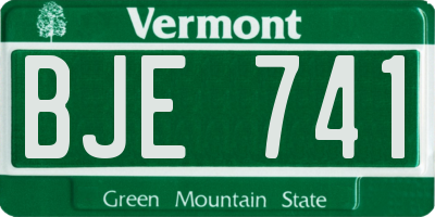 VT license plate BJE741