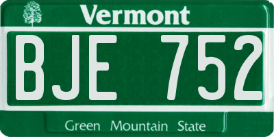 VT license plate BJE752
