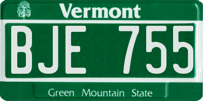 VT license plate BJE755