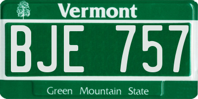 VT license plate BJE757