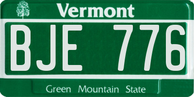 VT license plate BJE776