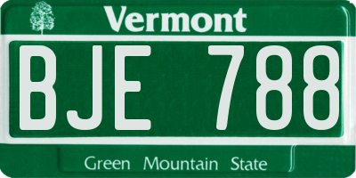 VT license plate BJE788