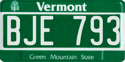 VT license plate BJE793