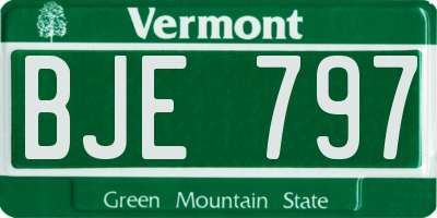 VT license plate BJE797