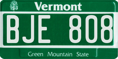 VT license plate BJE808