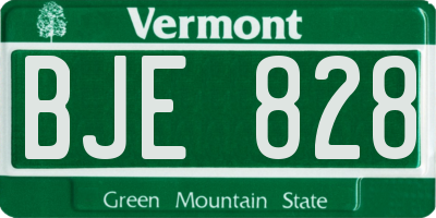VT license plate BJE828