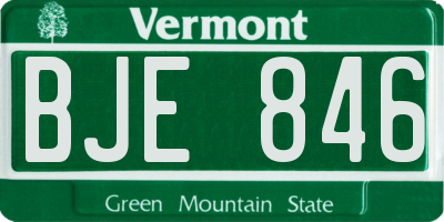 VT license plate BJE846