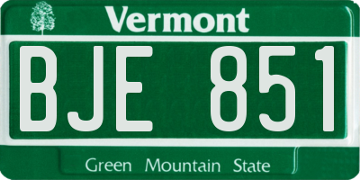 VT license plate BJE851