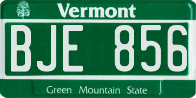 VT license plate BJE856