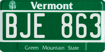VT license plate BJE863