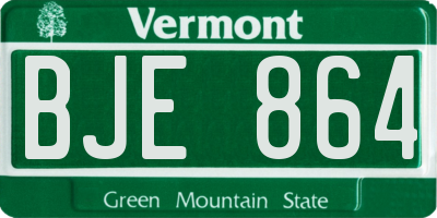 VT license plate BJE864