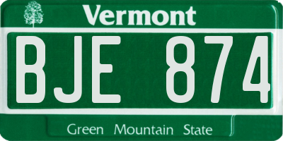 VT license plate BJE874