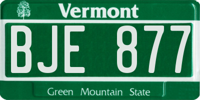 VT license plate BJE877