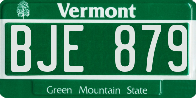 VT license plate BJE879