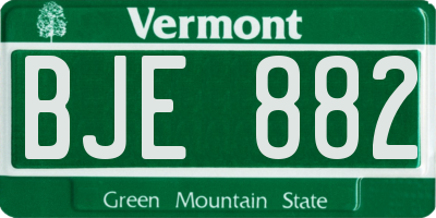 VT license plate BJE882