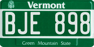 VT license plate BJE898