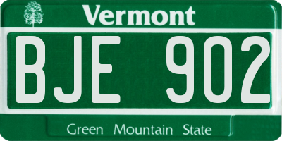 VT license plate BJE902