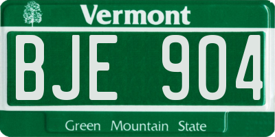 VT license plate BJE904