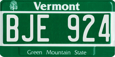 VT license plate BJE924