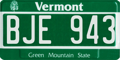VT license plate BJE943