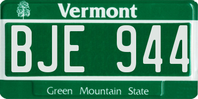 VT license plate BJE944