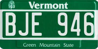 VT license plate BJE946