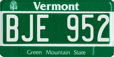 VT license plate BJE952