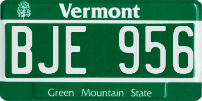 VT license plate BJE956