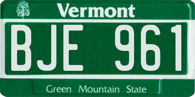VT license plate BJE961