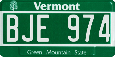 VT license plate BJE974