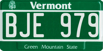 VT license plate BJE979