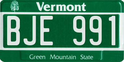 VT license plate BJE991