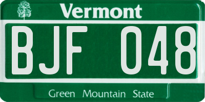 VT license plate BJF048