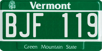 VT license plate BJF119