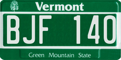 VT license plate BJF140