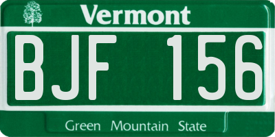 VT license plate BJF156