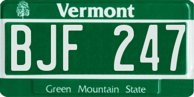 VT license plate BJF247