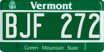 VT license plate BJF272