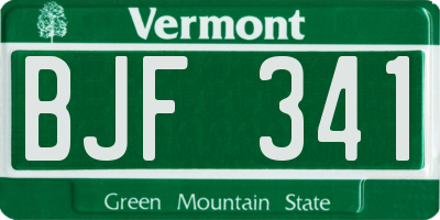 VT license plate BJF341