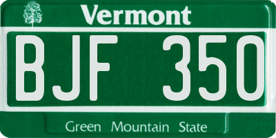 VT license plate BJF350