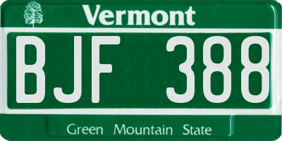 VT license plate BJF388