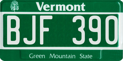 VT license plate BJF390