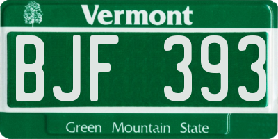VT license plate BJF393