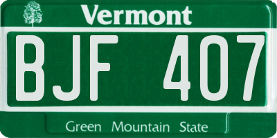 VT license plate BJF407